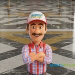 Siseco Pulizie - Omino Siseco davanti a pavimento pregiato