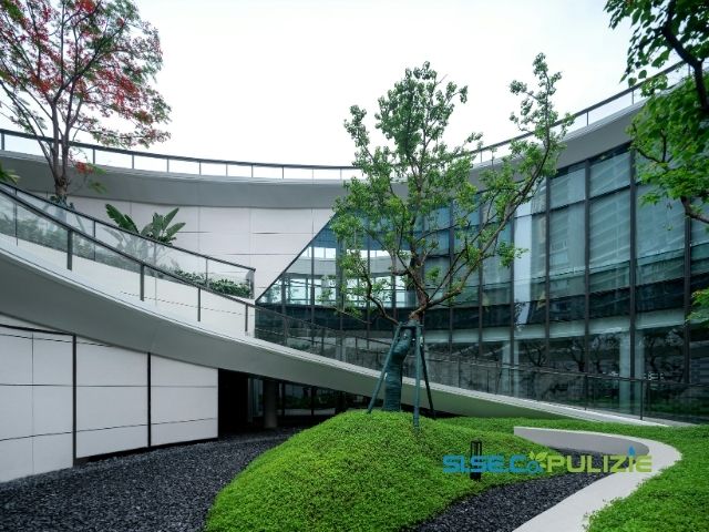 Siseco Pulizie - giardino esterno di azienda