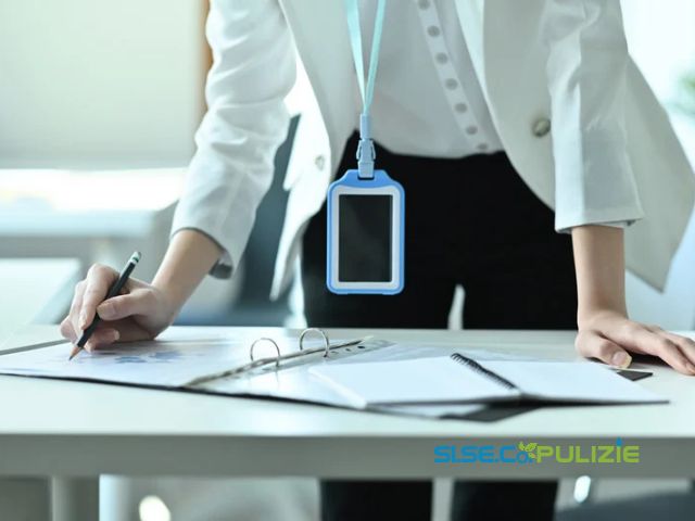 Siseco Pulizie - Addetto controlla elenco lavori svolti